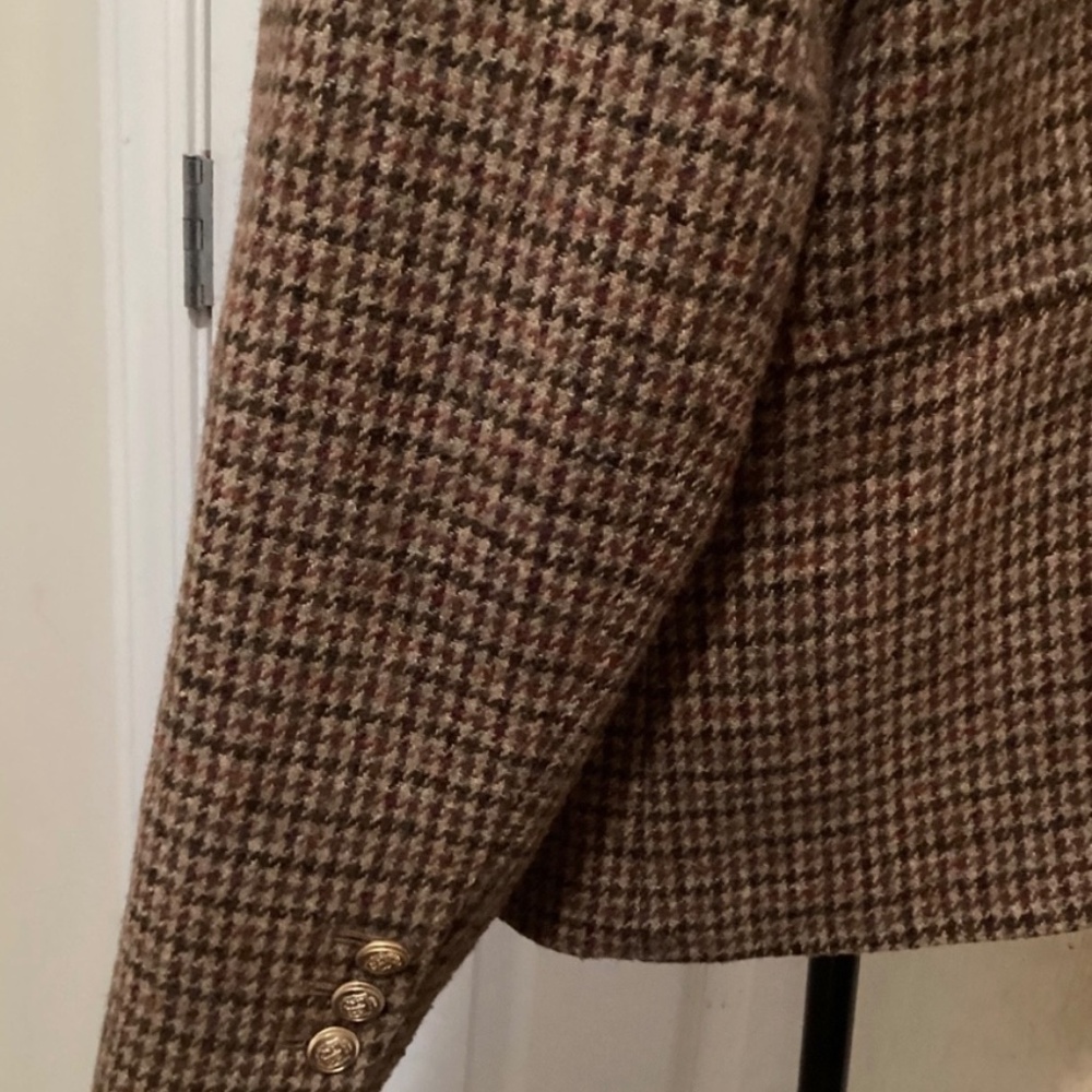 Talbots Autumn Checks Women’s Ruffle Collar Button Front Blazer in 16 - Picture 5 of 7